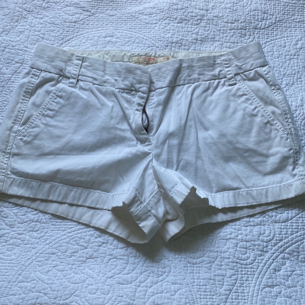 J. Crew chino white shorts gently used